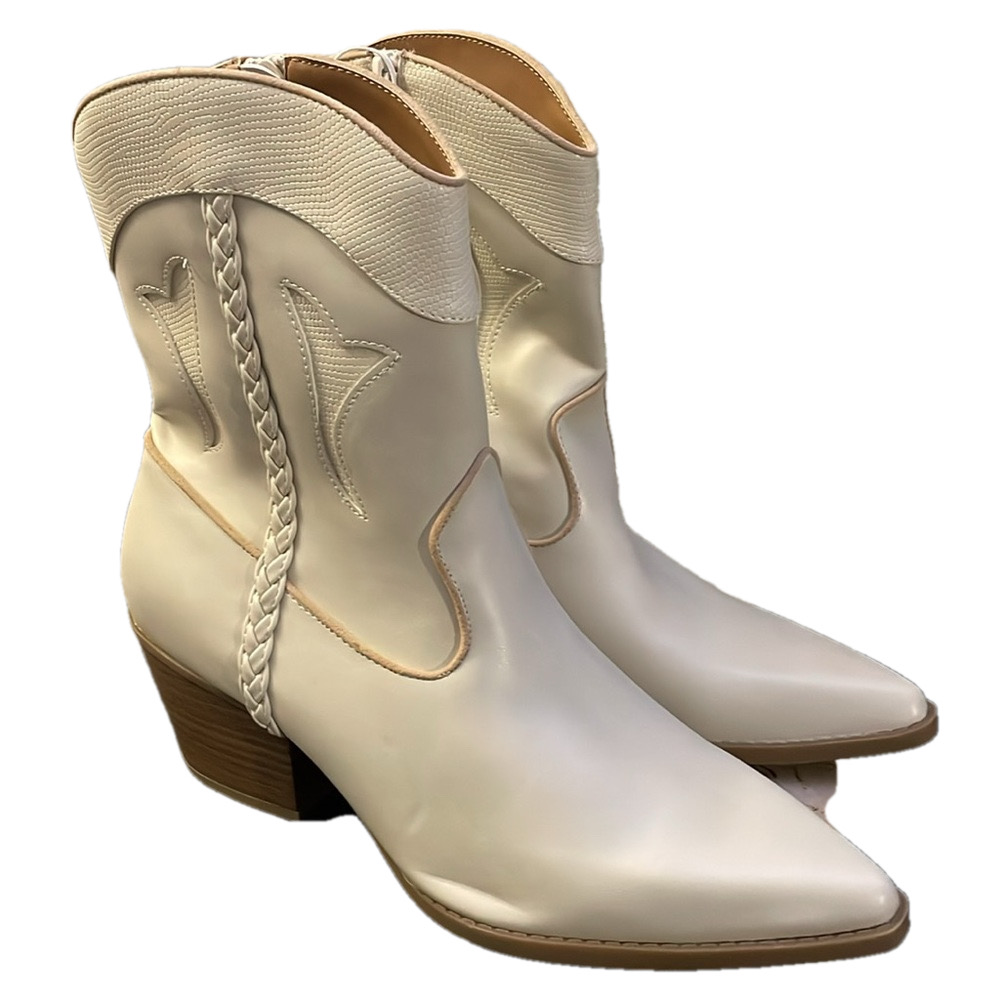 NWT UNIVERSAL THREAD OFF WHITE SHANA WESTERN BOOTS WOMEN 10 - Picture 4 of 11